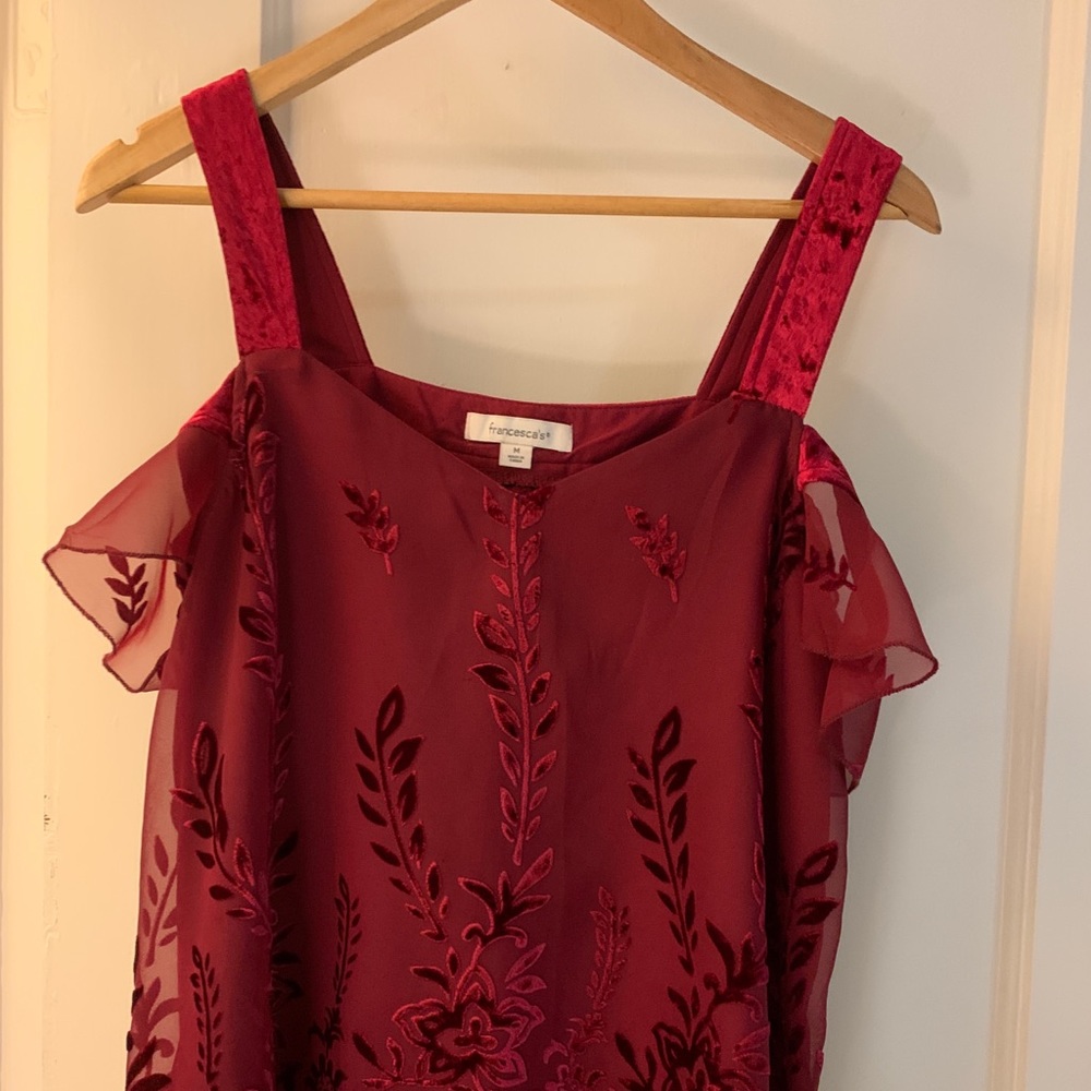 💋Red Velvet Cold Shoulder Tank💋